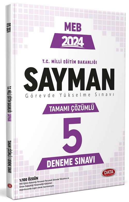 Data 2024 GYS MEB Milli Eğitim Bakanlığı Sayman 5 Deneme Çözümlü Görevde Yükselme Data Yayınları