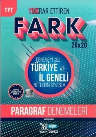 Yayın Denizi Pro YKS TYT Paragraf Tekrar Ettiren Fark 20x20 Deneme Video Çözümlü Yayın Denizi Pro Yayınları