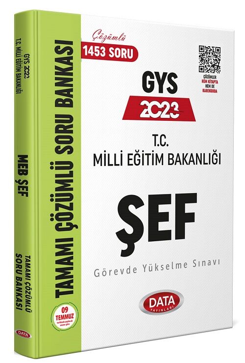 Data 2023 GYS MEB Milli Eğitim Bakanlığı Şef 1453 Soru Bankası Çözümlü Görevde Yükselme Data Yayınları