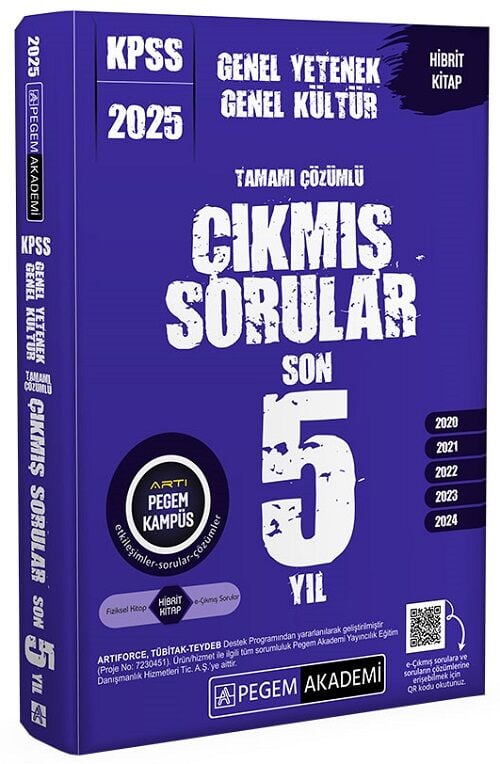 Pegem 2025 KPSS Genel Yetenek Genel Kültür Çıkmış Sorular Son 5 Sınav Çözümlü Pegem Akademi Yayınları