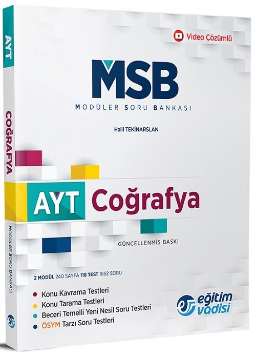 Eğitim Vadisi YKS AYT Coğrafya MSB Modüler Soru Bankası Eğitim Vadisi Yayınları