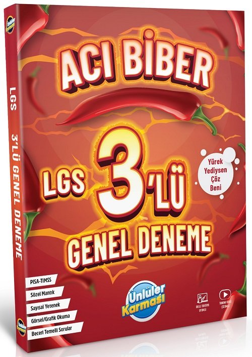 Ünlüler 8. Sınıf LGS Acı Biber Genel 3 Deneme Ünlüler Yayınları