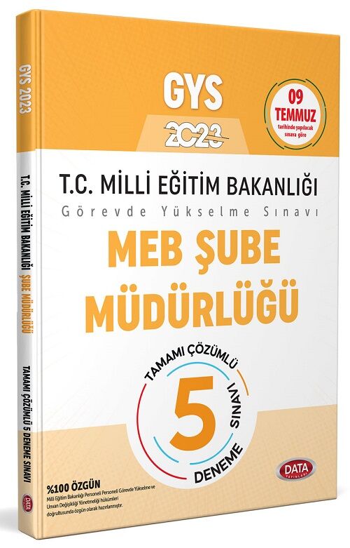 Data 2023 GYS MEB Milli Eğitim Bakanlığı Şube Müdürlüğü 5 Deneme Çözümlü Görevde Yükselme Data Yayınları