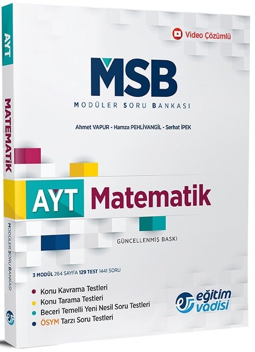 Eğitim Vadisi YKS AYT Matematik MSB Modüler Soru Bankası Eğitim Vadisi Yayınları