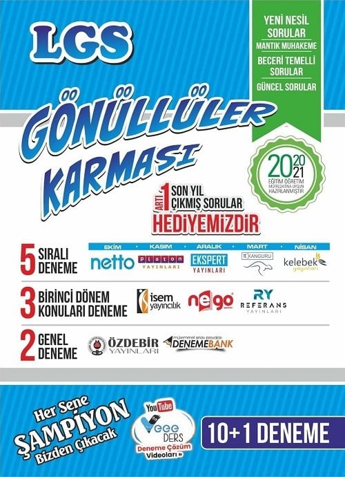 Gönüllüler Karması 2021 8. Sınıf LGS Tüm Dersler 10+1 Deneme Seti Gönüllüler Karması