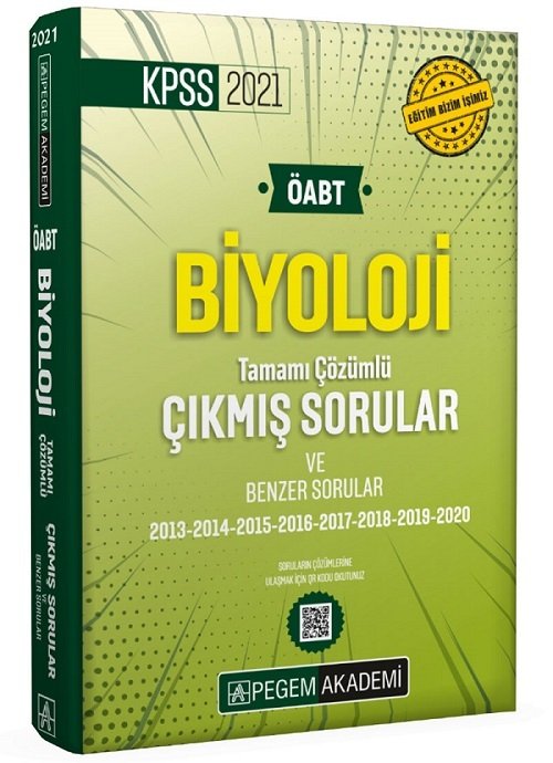 Pegem 2021 ÖABT Biyoloji Çıkmış Sorular Çözümlü Pegem Akademi Yayınları