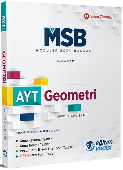 Eğitim Vadisi YKS AYT Geometri MSB Modüler Soru Bankası Eğitim Vadisi Yayınları