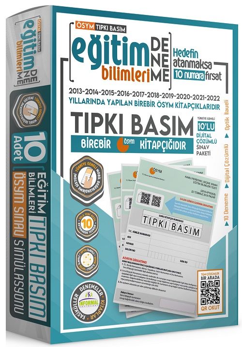 İnformal 2023 KPSS Eğitim Bilimleri Son 10 Yıl Tıpkı Basım 10 lu Türkiye Geneli Deneme Dijital Çözümlü İnformal Yayınları