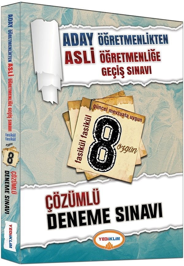 Yediiklim Aday Öğretmenlikten Asli Öğretmenliğe Geçiş 8 Deneme Çözümlü Yediiklim Yayınları