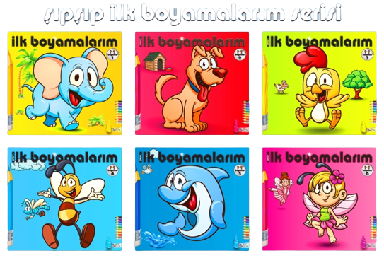 Şıp Şıp Boyama İlk Boyamalarım 6 lı Set Kuzey Çocuk Yayınları