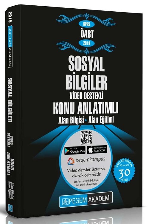 Pegem 2019 ÖABT Sosyal Bilgiler Konu Anlatımlı Video Destekli Modüler Set 3 Kitap Pegem Akademi Yayınları