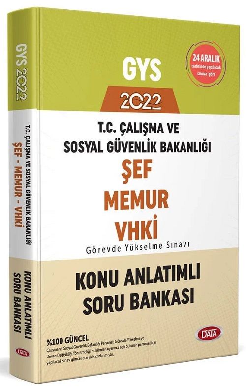 SÜPER FİYAT - Data 2022 GYS Çalışma ve Sosyal Güvenlik Bakanlığı Şef, Memur ve VHKİ Konu Anlatımlı Soru Bankası Görevde Yükselme Data Yayınları