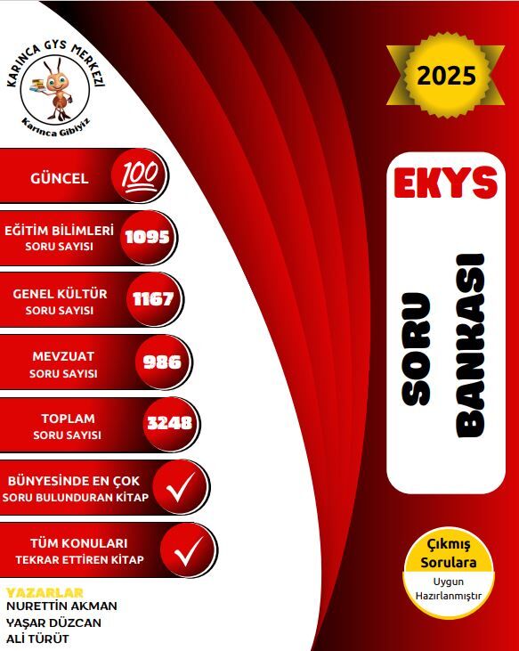 Karınca 2025 MEB EKYS Soru Bankası - Nurettin Akman Karınca GYS Merkezi