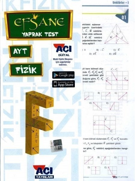 Açı Yayınları YKS AYT Fizik Yaprak Test Açı Yayınları