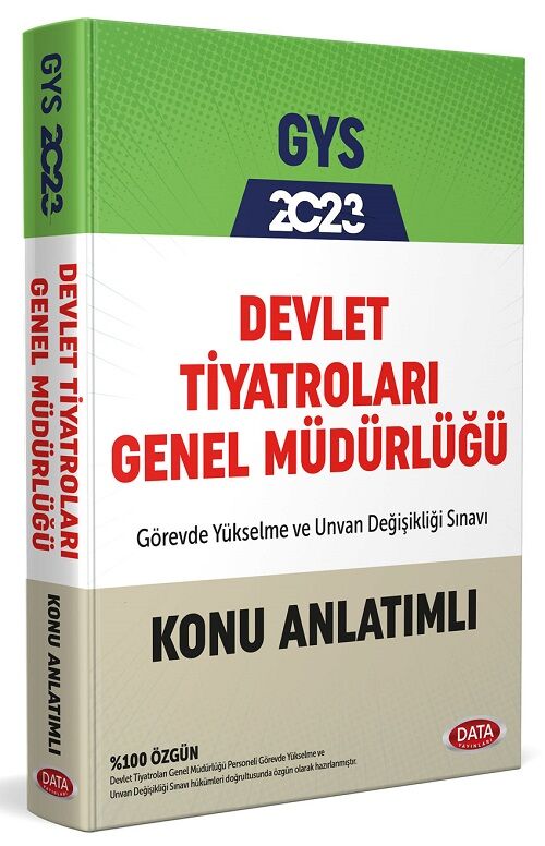 Data 2023 GYS Devlet Tiyatroları Genel Müdürlüğü Konu Anlatımlı Görevde Yükselme Data Yayınları