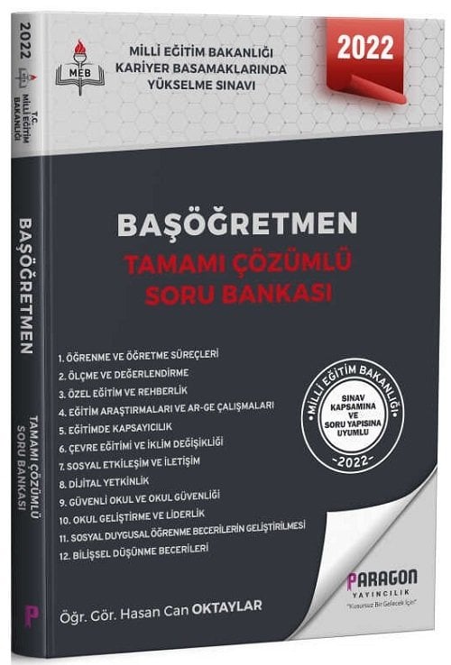 Paragon 2022 MEB Başöğretmen Soru Bankası Çözümlü Paragon Yayıncılık