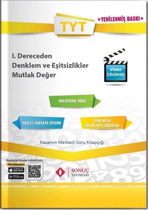 Sonuç YKS TYT 1. Dereceden Denklemler-Eşitsizlikler-Mutlak Değer Soru Bankası Sonuç Yayınları