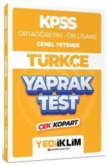 Yediiklim 2024 KPSS Lise Ortaöğretim Ön Lisans Türkçe Yaprak Test Çek Kopart Yediiklim Yayınları