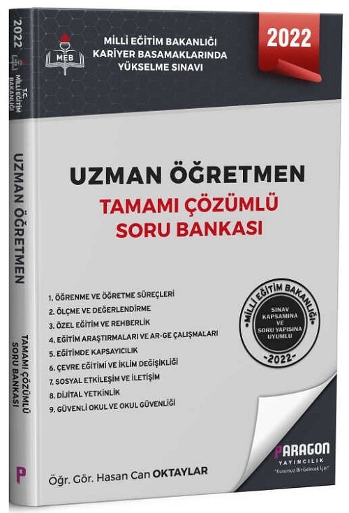 Paragon 2022 MEB Uzman Öğretmen Soru Bankası Çözümlü Paragon Yayıncılık