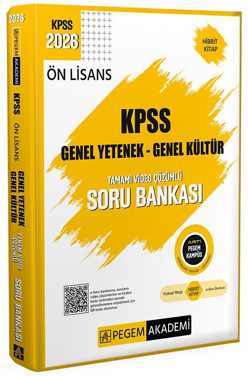 Pegem 2026 KPSS Ön Lisans Soru Bankası Çözümlü Tek Kitap Pegem Akademi Yayınları