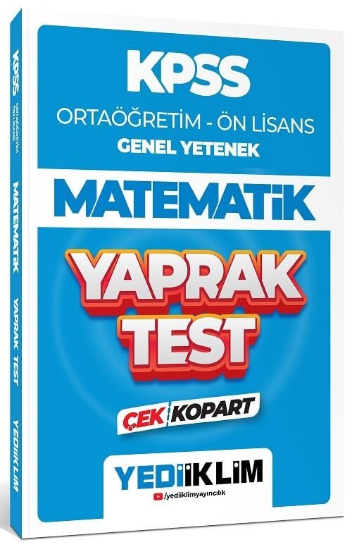 Yediiklim 2024 KPSS Lise Ortaöğretim Ön Lisans Matematik Yaprak Test Çek Kopart Yediiklim Yayınları