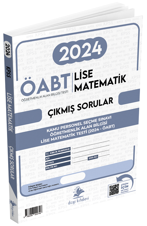 Dizgi Kitap ÖABT Lise Matematik Öğretmenliği 2024 Sınavı Çıkmış Sorular Çözümlü Dizgi Kitap Yayınları