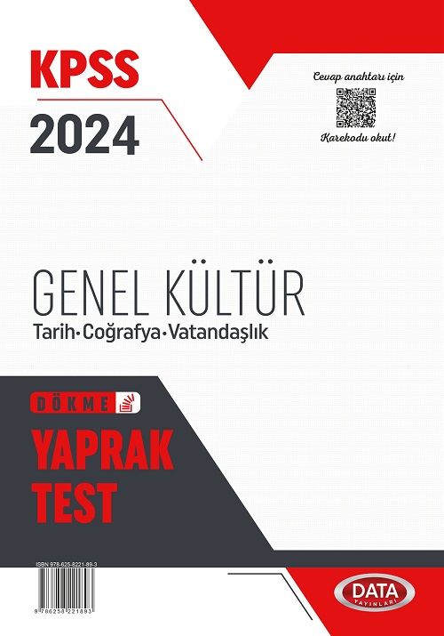 Data 2024 KPSS Genel Kültür Tarih-Coğrafya-Vatandaşlık Yaprak Test Data Yayınları