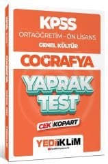 Yediiklim 2024 KPSS Lise Ortaöğretim Ön Lisans Coğrafya Yaprak Test Çek Kopart Yediiklim Yayınları