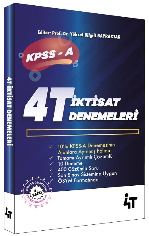 4T Yayınları KPSS A Grubu İktisat 10 Deneme Çözümlü 4T Yayınları