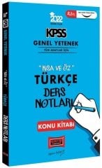 Yargı 2022 KPSS Türkçe Kısa ve Öz Ders Notları Konu Kitabı Yargı Yayınları