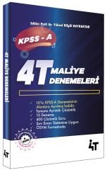 4T Yayınları KPSS A Grubu Maliye 10 Deneme Çözümlü - Yüksel Bilgili Bayraktar 4T Yayınları