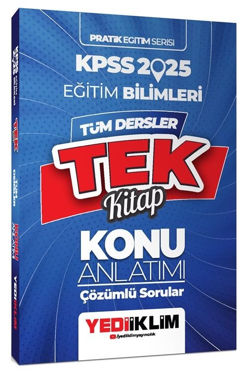 Yediiklim 2025 KPSS Eğitim Bilimleri Tüm Dersler Pratik Konu Anlatımlı Tek Kitap Yediiklim Yayınları