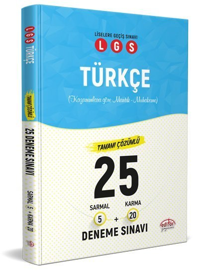 Editör LGS Türkçe 25 Deneme 5 Sarmal + 20 Karma Çözümlü Editör Yayınları