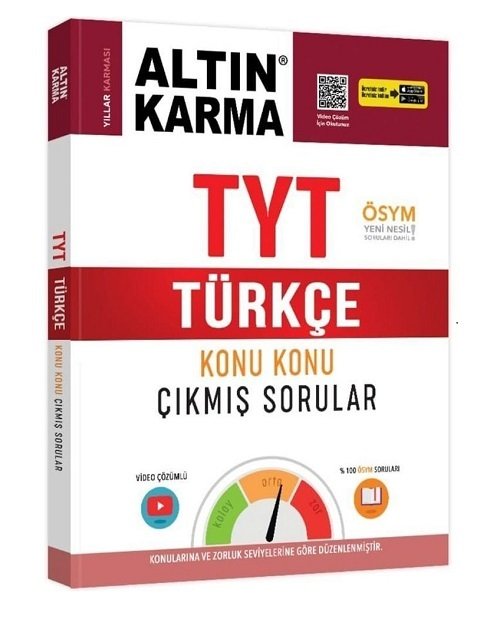 Altın Karma YKS TYT Türkçe Konu Konu Çıkmış Sorular Video Çözümlü Altın Karma Yayınları