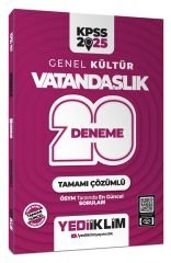 Yediiklim 2025 KPSS Vatandaşlık 20 Deneme Çözümlü Yediiklim Yayınları