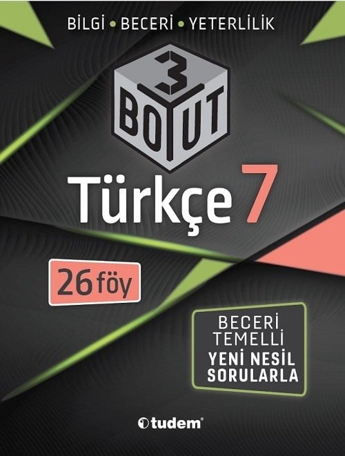 Tudem 7. Sınıf Türkçe 3 Boyut Soru Bankası Tudem Yayınları