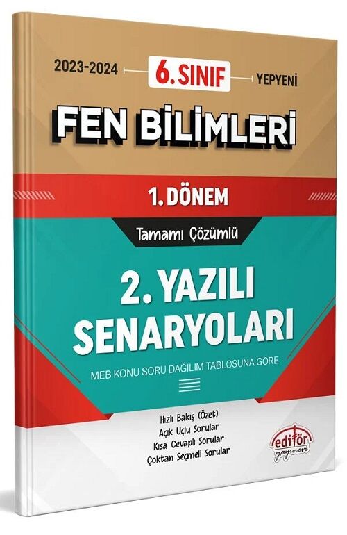 Editör 6. Sınıf Fen Bilimleri 1. Dönem Ortak Sınav 2. Yazılı Senaryoları Editör Yayınları