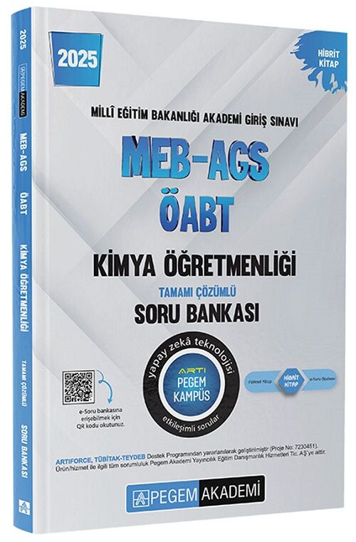 Pegem 2025 ÖABT MEB-AGS Kimya Öğretmenliği Soru Bankası Çözümlü Pegem Akademi Yayınları