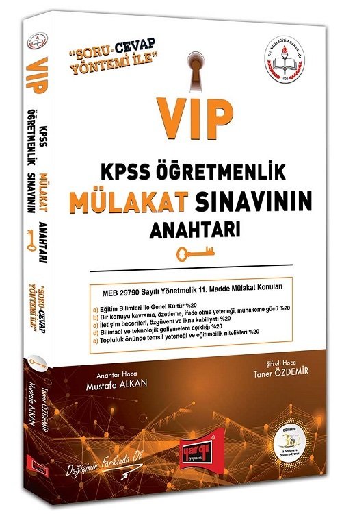 Yargı VİP KPSS Öğretmenlik Mülakat Sınavının Anahtarı Soru Cevap Yargı Yayınları