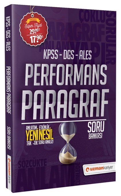 SÜPER FİYAT - Uzman Kariyer KPSS DGS ALES Performans Paragraf Soru Bankası Uzman Kariyer Yayınları