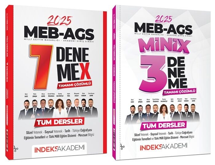 İndeks Akademi 2025 MEB-AGS Tüm Dersler 7+3 MiniX DenemeX 2 li Set İndeks Akademi Yayıncılık