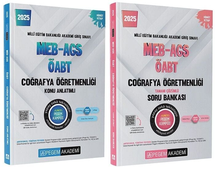 Pegem 2025 ÖABT MEB-AGS Coğrafya Öğretmenliği Konu Anlatımlı + Soru Bankası 2 li Set Pegem Akademi Yayınları