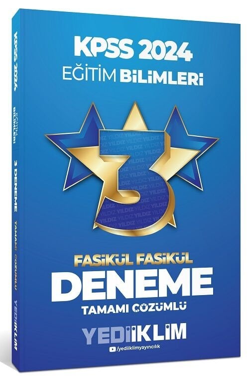 SÜPER FİYAT - Yediiklim 2024 KPSS Eğitim Bilimleri 3 Yıldız Deneme Çözümlü Yediiklim Yayınları