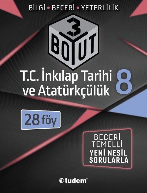 Tudem 8. Sınıf TC İnkılap Tarihi ve Atatürkçülük 3 Boyut Soru Bankası Tudem Yayınları