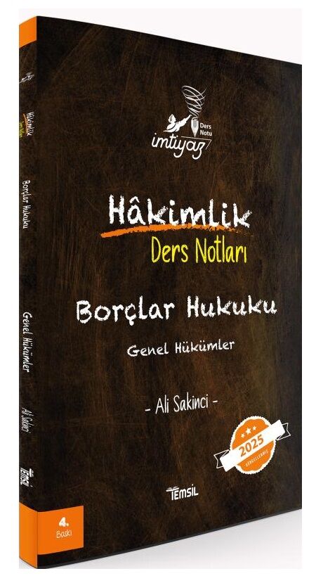 Temsil 2025 İMTİYAZ Hakimlik Borçlar Hukuku Genel Hükümler Ders Notları 4. Baskı - Ali Sakinci Temsil Kitap Yayınları