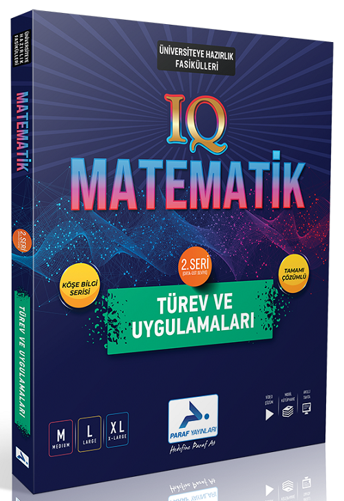 Paraf YKS TYT AYT Matematik IQ Türev ve Uygulamaları 2. Seri Soru Kütüphanesi Paraf Yayınları