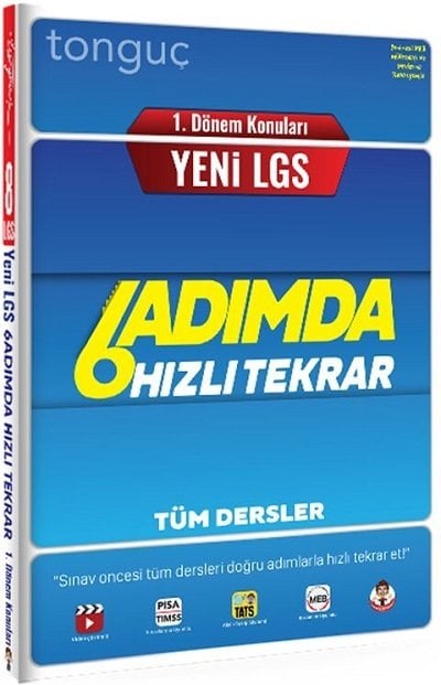 Tonguç 8. Sınıf LGS Tüm Dersler 1. Dönem 6 Adımda Hızlı Tekrar Tonguç Akademi