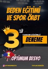 Optimum BESYO ÖABT Beden Eğitimi ve Spor Öğretmenliği 3 Deneme Çözümlü - Taylan Akbuğa Optimum BESYO