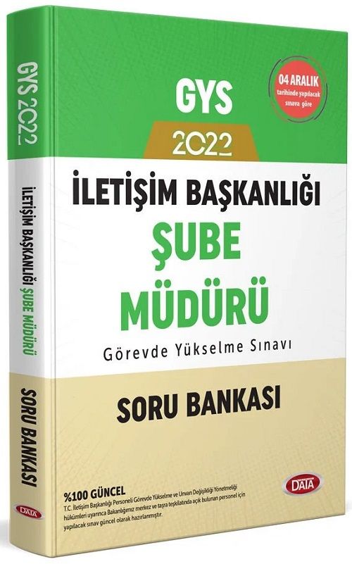 Data 2022 GYS İletişim Başkanlığı Şube Müdürü Soru Bankası Görevde Yükselme Sınavı Data Yayınları