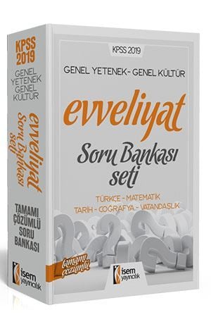 İsem 2019 KPSS Evveliyat Genel Yetenek Genel Kültür Soru Bankası Çözümlü Modüler Set İsem Yayınları